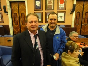 Il Presidente Muraccini Graziano ed il Segretario Zattini Bruno nel Salone D'Onore del CONI